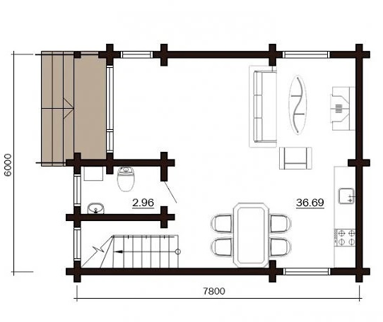 84 M² Dağ Evi, 18 cm Ahşap 20 84 M² Dağ Evi, 18 cm Ahşap 20