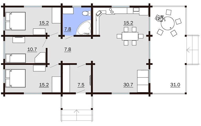 Çatı Katı İle Ahşap Dağ Evi 141 M² 2 Çatı Katı İle Ahşap Dağ Evi 141 M² 2